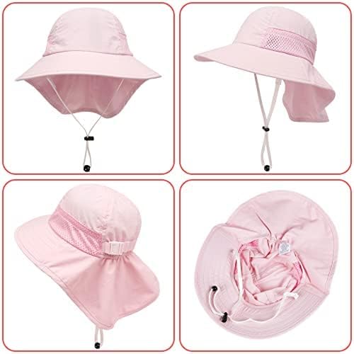 Toddler Baby Sun Hat Kids Summer UPF 50+ for Boys Girls Adjustable Beach Hats with Bucket Wide Brim