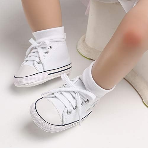 Unisex Baby Girls Boys Canvas High-top Shoes, Newborn Infant Anti-Slip Soft Sole Frist Walking