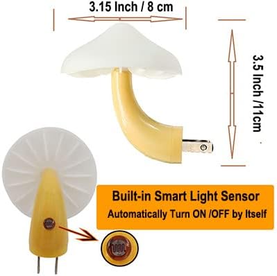 AUSAYE Sensor LED Night Light Plug in Wall Lamp, Energy Saving NightLight Cute Mushroom Night