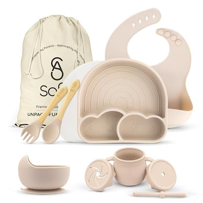 All In One Silicone Feeding Set - Safe for 6-12 Months - Non-Toxic Baby Led Weaning Supplies