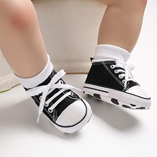 Unisex Baby Girls Boys Canvas High-top Shoes, Newborn Infant Anti-Slip Soft Sole Frist Walking
