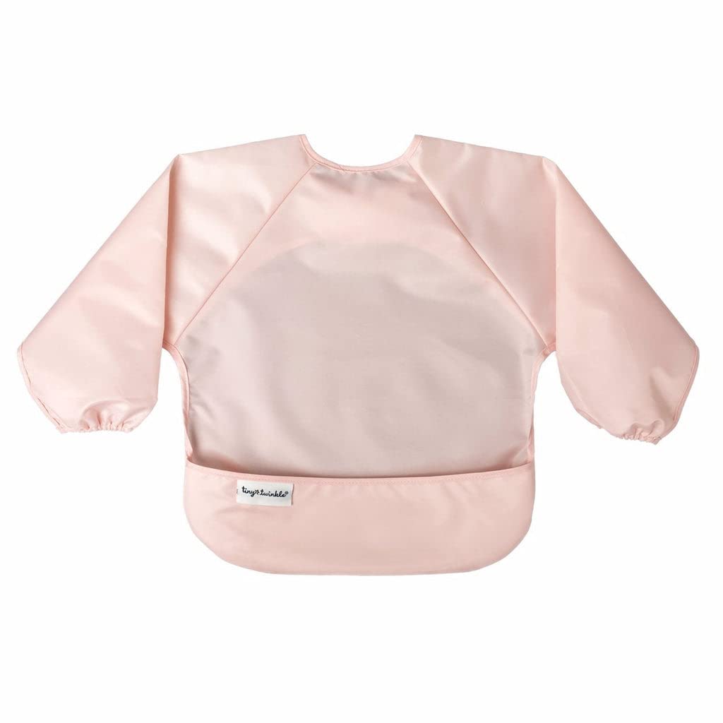 Tiny Twinkle Mess Proof Baby Bibs, 2pk Waterproof Smock Baby Bibs for Eating, Machine Washable Long