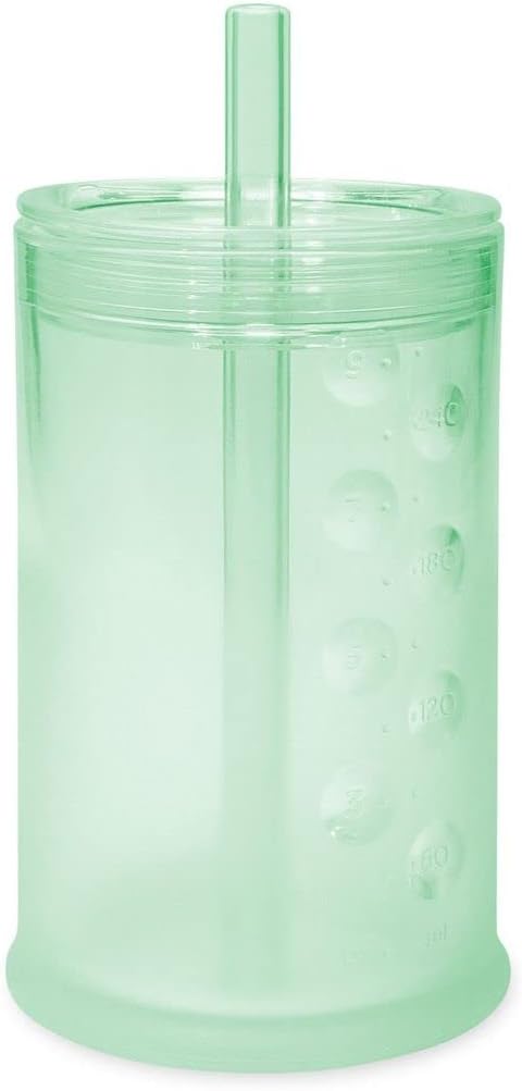 Olababy Clear View Silicone Training Cup with Straw Lid | Toddler Sippy Trainer 12mo+ | Unbreakable