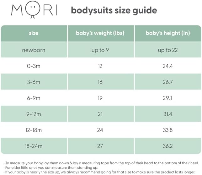 MORI Baby Supreme Comfort Long Sleeve Bodysuit for Boys and Girls - Unisex Romper with Envelope