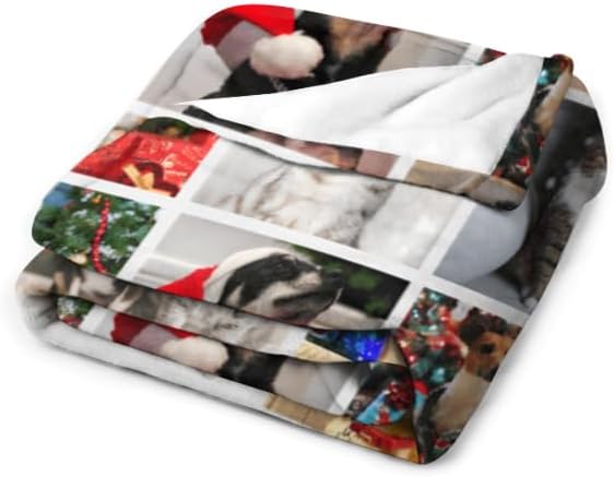 Custom Photo Blankets with Text, I Love You Halloween Decoration Gifts for Girlfriend Boyfriend