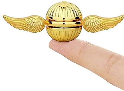 Golden Sphere Fidget Spinner Toy for Kids Adults, Gold Orb Metal Fingertip Hand Finger Spinner
