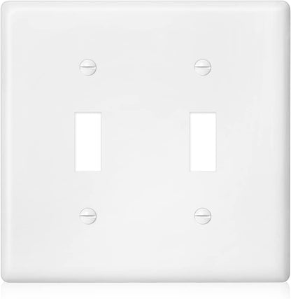 Decorator Wall Plate Double Toggle Light Switch Plate Outlet Cover,Unbreakable Polycarbonate