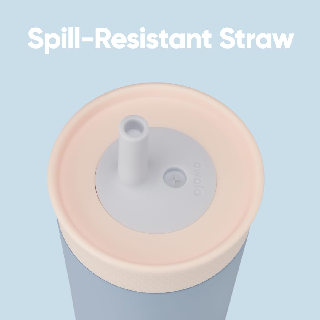 Owala Kids Insulation Stainless Steel Tumbler with Spill Resistant Flexible Straw, Easy to Clean