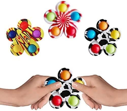 20 Pcs Pop Bubble Fidget Spinners for Party Favors, Hand Fidget Bulk Toys for Classroom Prizes