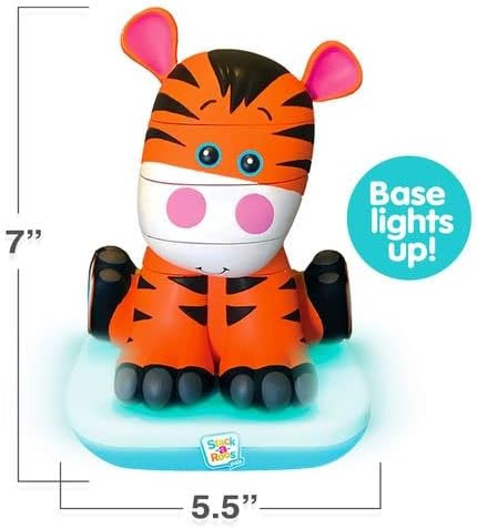 Stack-a-Roos Baby Tiger by Salus Brands - Animal Stacking Toy, Educational Early Learning Toy for