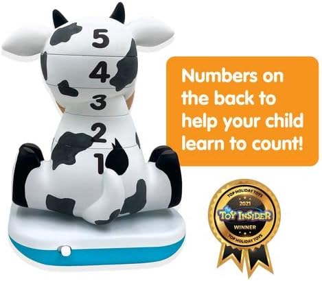 Stack-a-Roos Baby Cow by Salus Brands - Animal Stacking Toy, Educational Early Learning Toy for