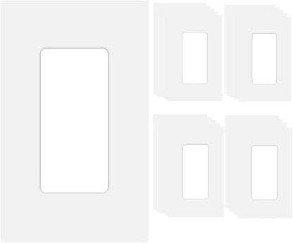 20 Pack 1-Gang Screwless Decorator Wall Plate Cover Switch Outlet Electrical Faceplate for Light