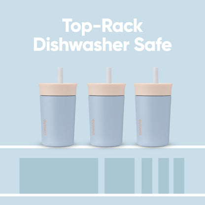 Owala Kids Insulation Stainless Steel Tumbler with Spill Resistant Flexible Straw, Easy to Clean
