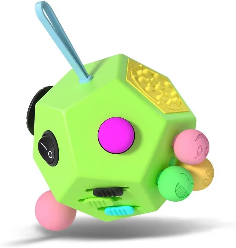 Fidget Dodecagon –12-Side Fidget Toys Cube Relieves Stress and Anxiety Anti depression cube for