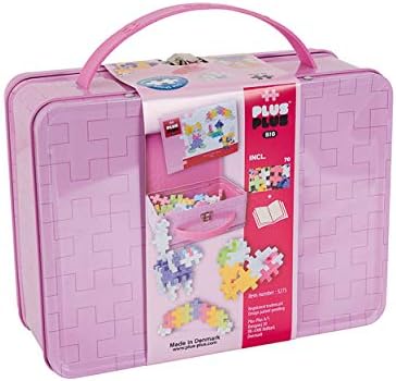 PLUS PLUS Building Set with Metal Suitcase, Open Ended Stem Toy for Toddlers and Preschool, 70 Big