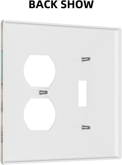 Wallplates Vintage Wood Brown Turquoise Splicing 1 Toggle 1 Duplex Switch Plate Electrical Gfci