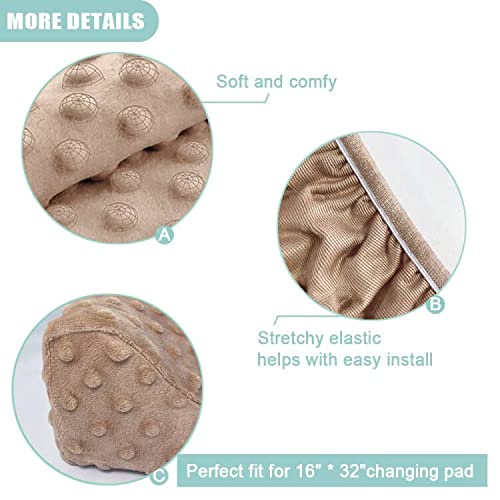 Owlowla Changing Pad Cover, Soft Minky Dots Changing Table Sheets for Baby Boy and Girl 2Pack