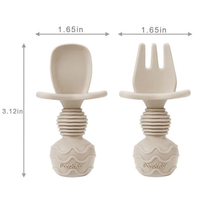 PandaEar Silicone Baby Feeding Set with Divided Suction Plate