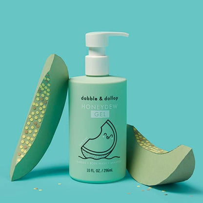 Dabble & Dollop Honeydew Melon Body Wash & Shampoo – 3-in-1 Natural Bubble Bath for Kids, Made in