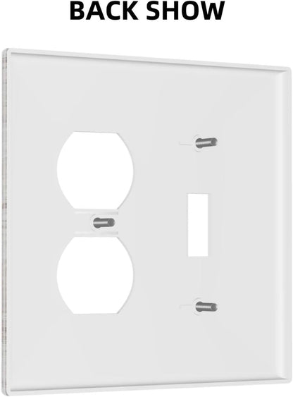 Wallplates Rustic Vintage White Wood Grain 1 Toggle 1 Duplex Switch Plate Electrical GFCI Faceplate