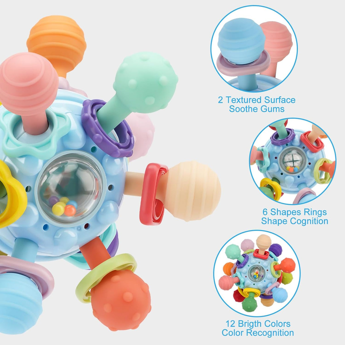 Baby Sensory Toy – Teething Relief & Brain Development for Infants (0–12 Months)