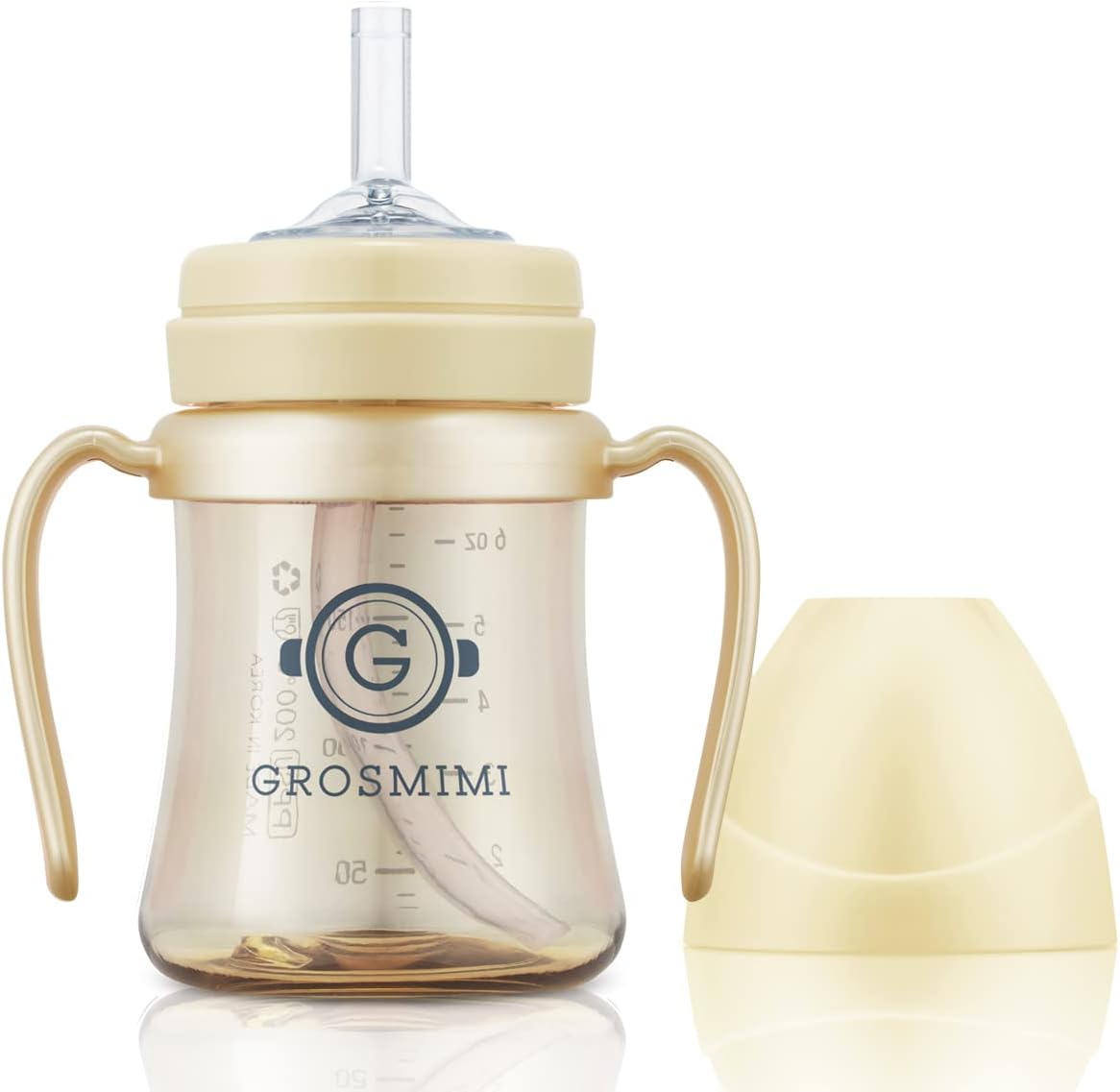 GROSMIMI Spill Proof no Spill Magic Sippy Cup with Straw with Handle for Baby and Toddlers