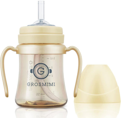 GROSMIMI Spill Proof no Spill Magic Sippy Cup with Straw with Handle for Baby and Toddlers