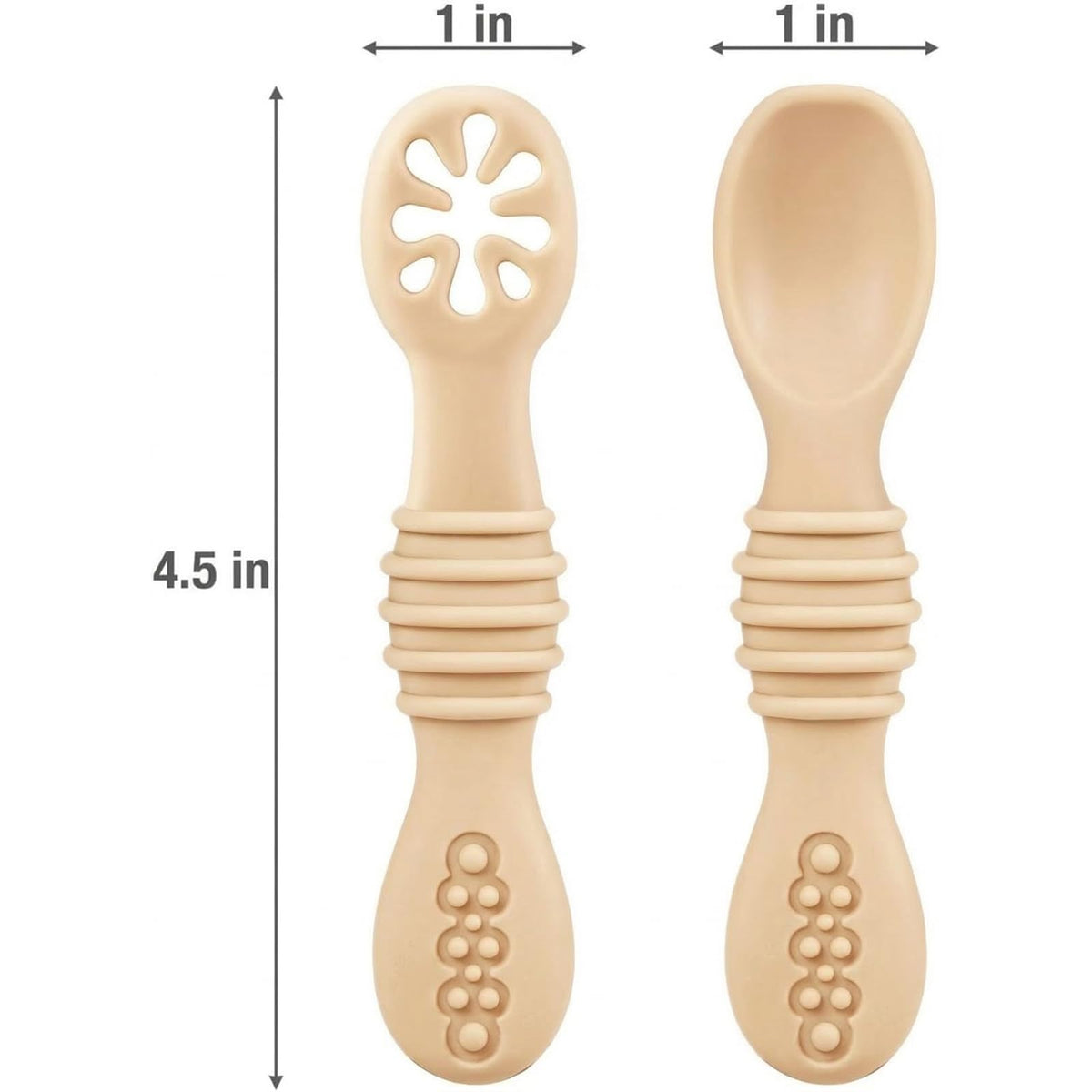 PandaEar 6 Pack Silicone Baby Spoons for Baby Led Weaning, First Stage Baby Toddler Self Feeding