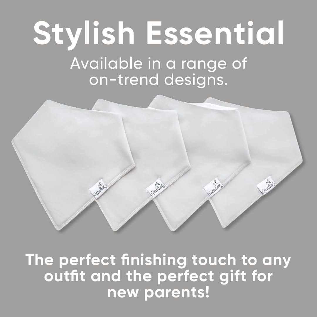 Copper Pearl 4 Pack Soft Cotton Baby Bibs for Drooling and Teething, Absorbent Drool Bibs for Baby