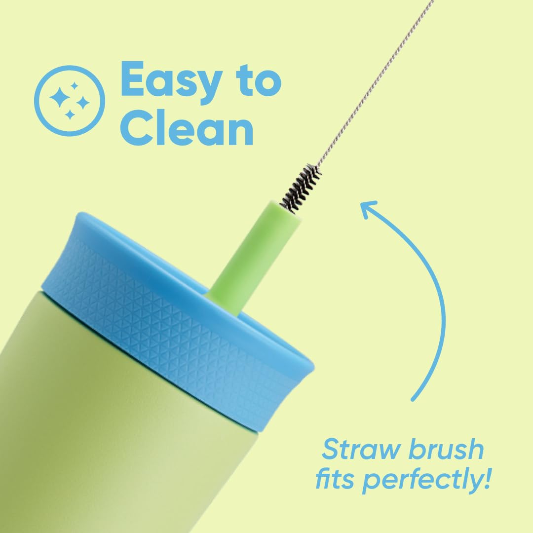 Owala Kids Insulation Stainless Steel Tumbler with Spill Resistant Flexible Straw, Easy to Clean