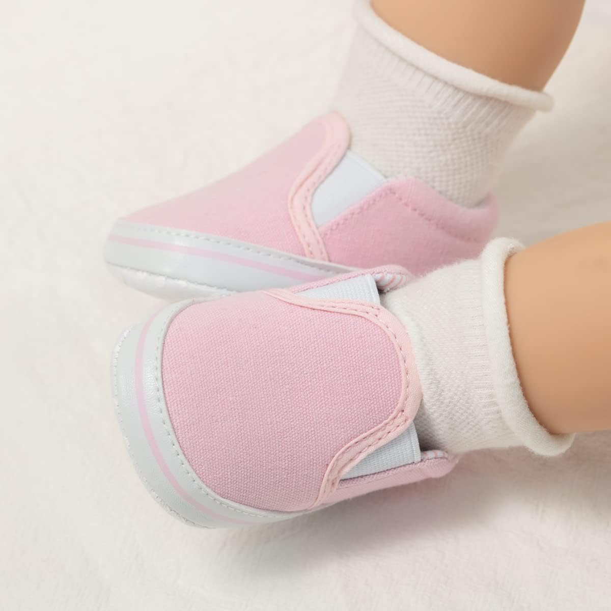 Morbido Infant Baby Boys Girls Canvas Sneaker Toddler Slip On Anti Skid Newborn First Walkers Candy