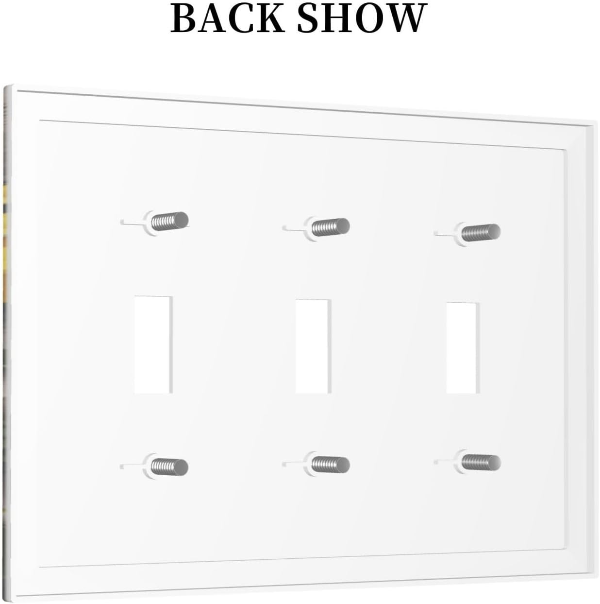Sunflower Rustic Brown Gray Wood Decorative Switch Plates 3 Gang Wall Plate Triple Toggle Light