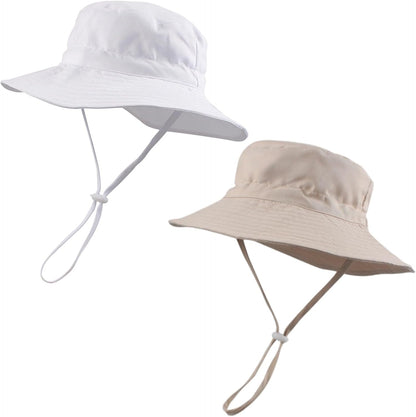 Peecabe Summer Baby Sun Hat for Boys Girls UPF 50+ Wide Brim Toddle Bucket Hat Adjustable Baby