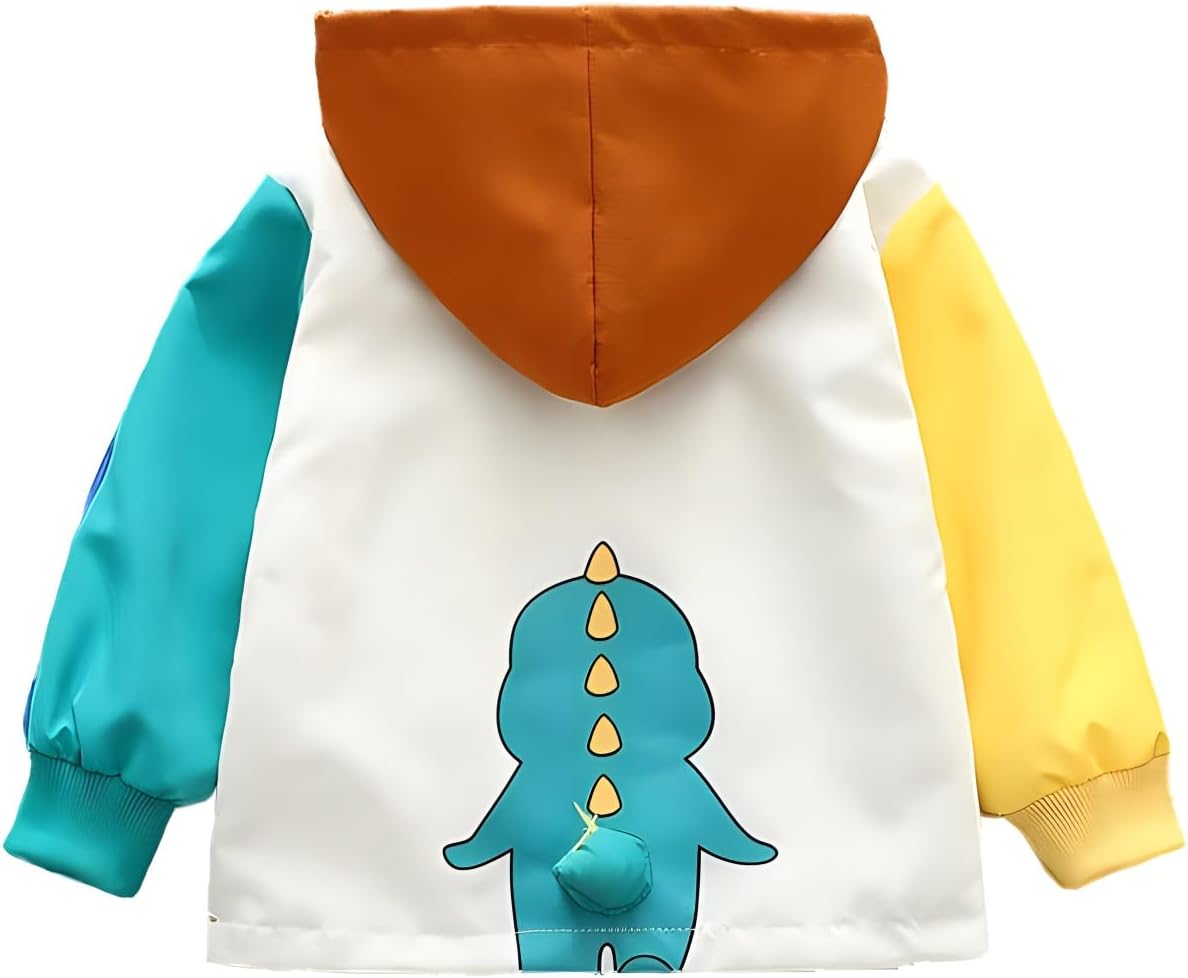 Vinmin Toddler Hooded Jacket Cartoon Dinosaur Zip Coat Little Girls Boys Jacket Thin Fashion for