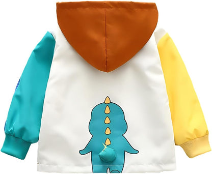 Vinmin Toddler Hooded Jacket Cartoon Dinosaur Zip Coat Little Girls Boys Jacket Thin Fashion for