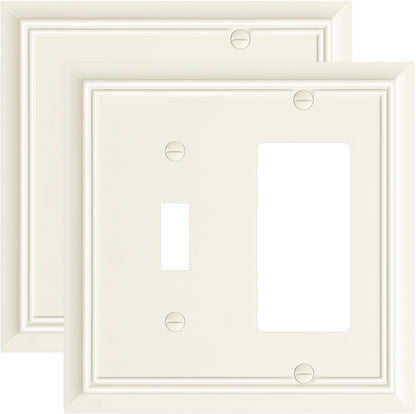 2-Pack Combo Toggle/Decorator Light Switch Cover Plate, Light Almond Decorative Electrical Outlet