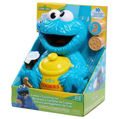 Sesame Street Cookie's Counting Jar, 12-Pieces, 20+ Phrases and Sounds, Learning and Education