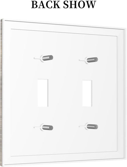Decorative Switch Plates Retro Rustic Brown Wood Grain 2 Gang Double Toggle Outlet Light Switch