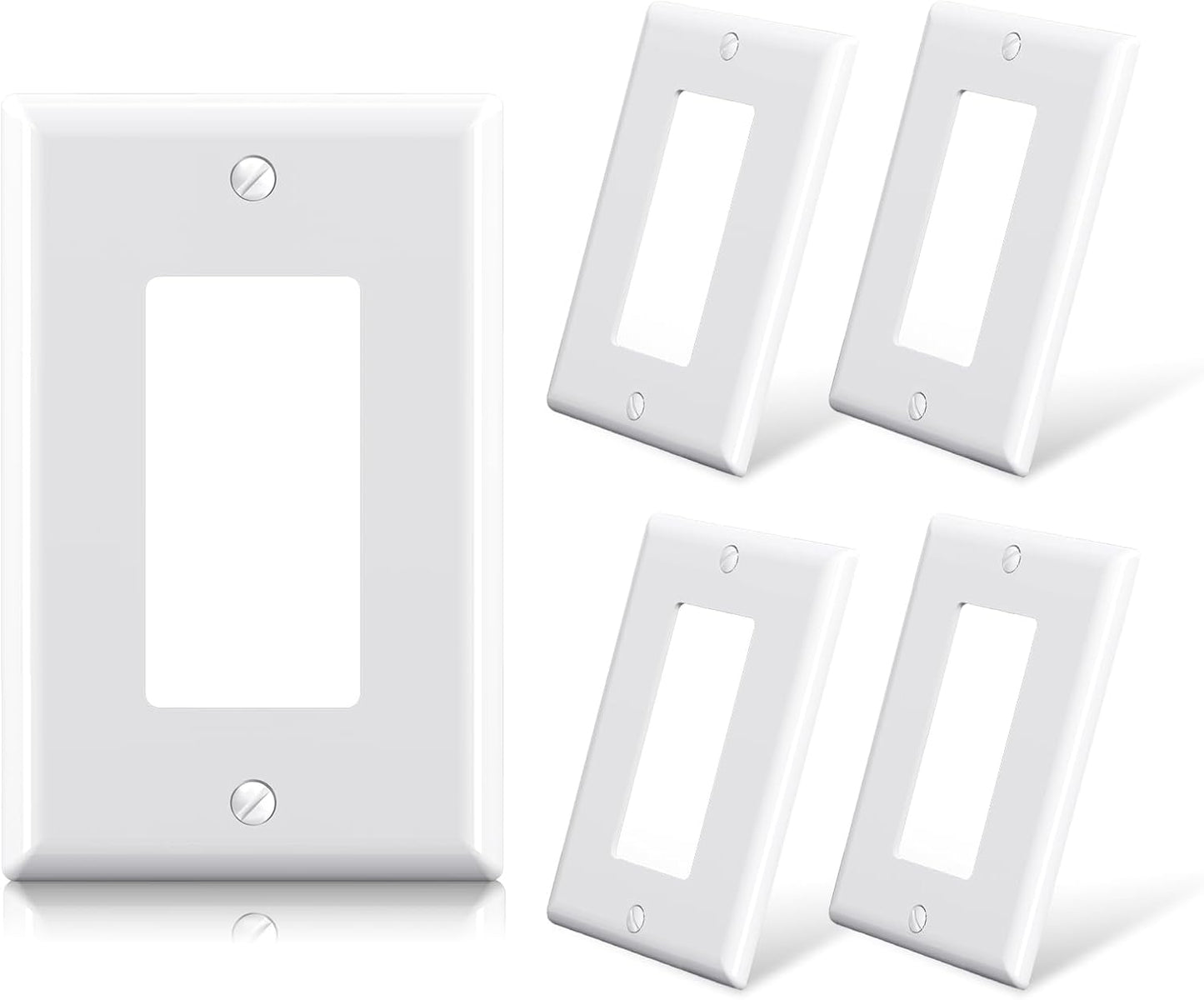 ELEGRP Decorative Receptacle Wall Plate, 1-Gang Mid Size Decorator Covers, Unbreakable