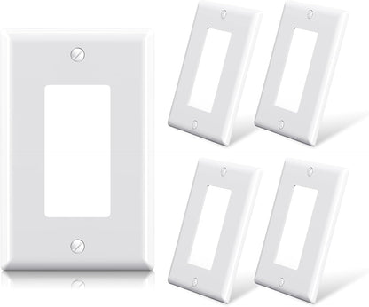 ELEGRP Decorative Receptacle Wall Plate, 1-Gang Mid Size Decorator Covers, Unbreakable