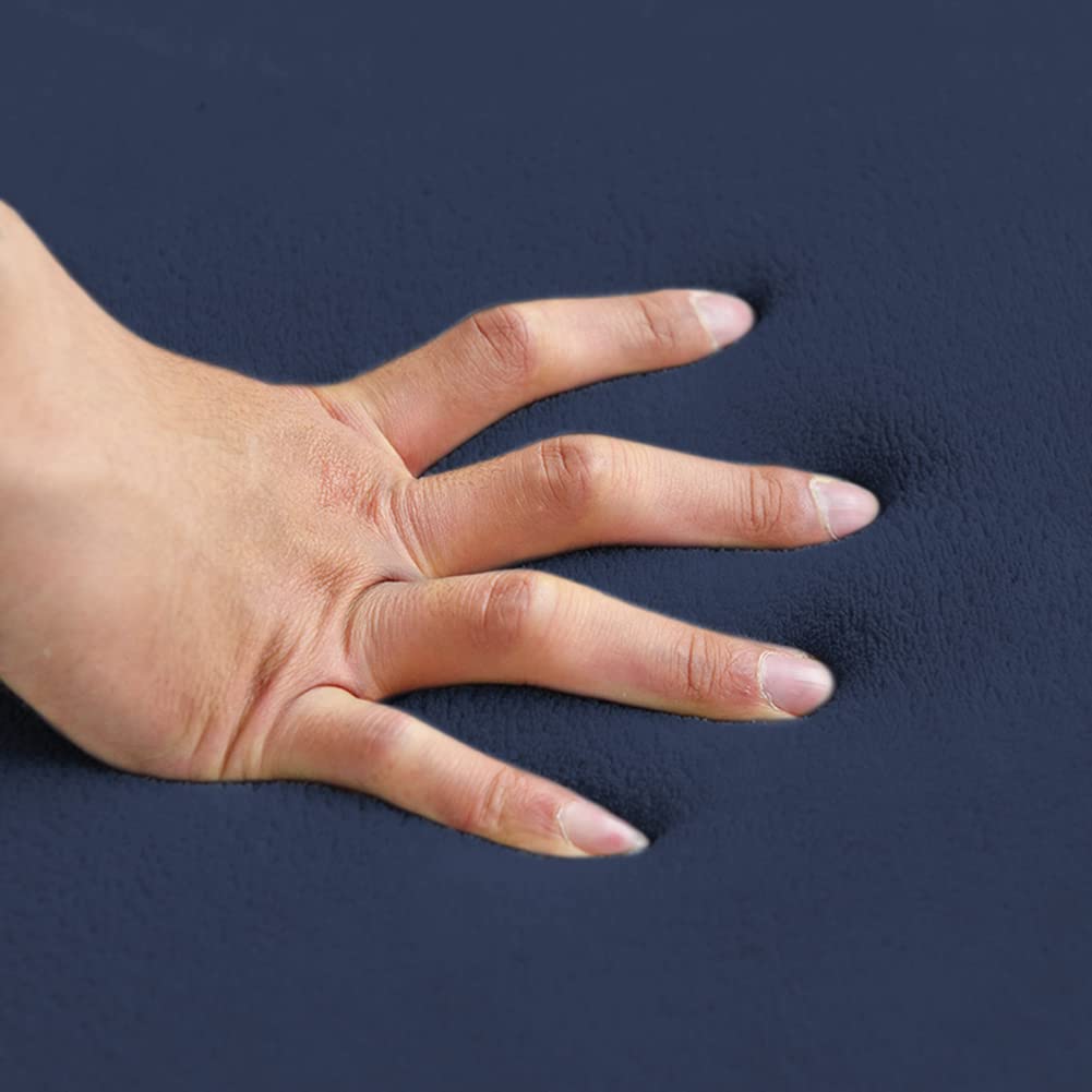 Loartee Coral Velvet Crawling Rug - Area Rug (5.0'x 6'8", Dark Blue) for Toddler Children Play Mat