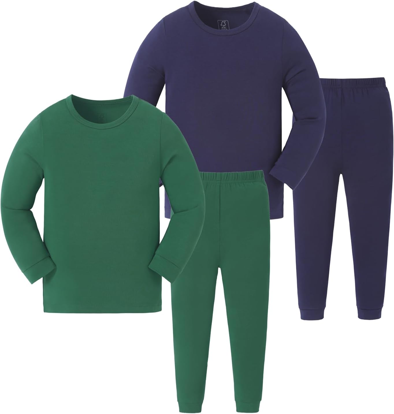 JunNeng Bamboo Viscose Pajamas for Toddler Baby, Boys Girls Solid Snug Fit Pajamas Long Sleeve