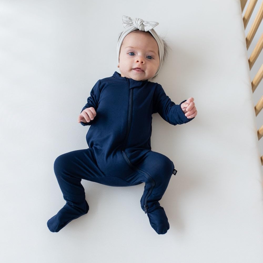 KYTE BABY Unisex Zipper Closure Footies, Rayon Made From Bamboo, 0-24 Months
