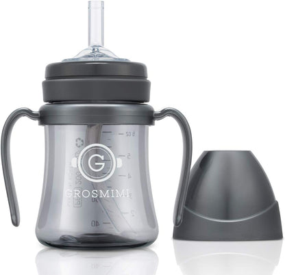 GROSMIMI Spill Proof no Spill Magic Sippy Cup with Straw with Handle for Baby and Toddlers