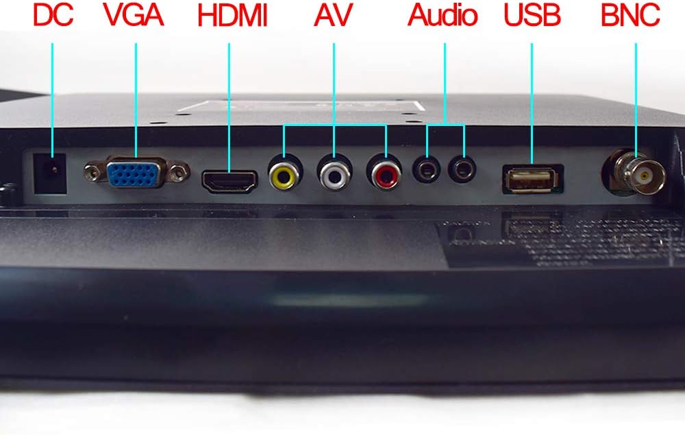 15" CCTV BNC Monitor VGA HDMI AV, 4:3 HD Display LCD Security Screen with USB Drive Player for