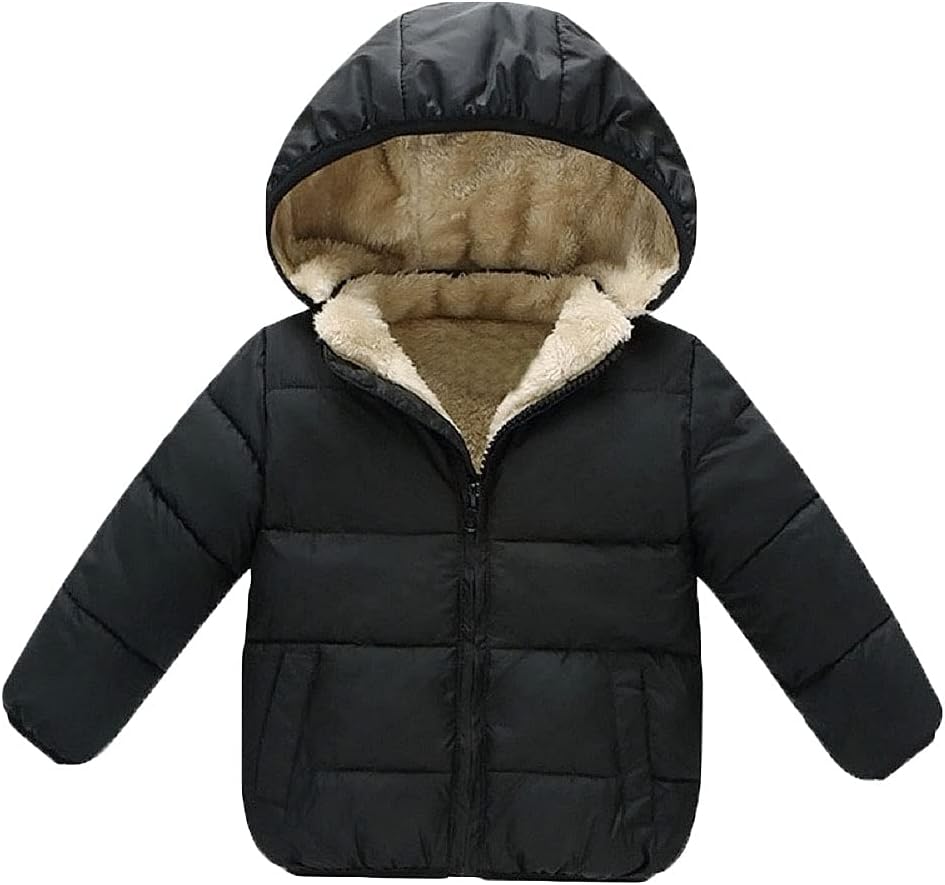 Baby Girls Boys' Winter Fleece Jackets With Hooded Toddler Cotton Dress Warm Lined Coat Outer