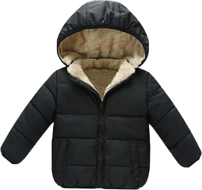 Baby Girls Boys' Winter Fleece Jackets With Hooded Toddler Cotton Dress Warm Lined Coat Outer