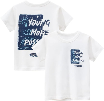 Boys' 4-Pack Excavator Short Sleeve Crewneck T-Shirts Top Tee Size 2-7 Years Toddler Boys' Value