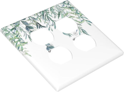 Eucalyptus Leaves Greenery Vine Flowers Simplicity Outlet Covers 2 Gang Double Duplex Decorative