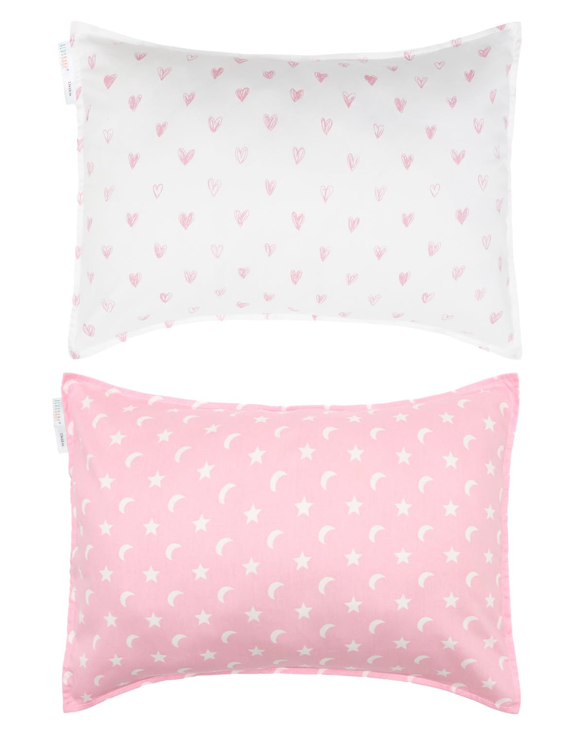 ALVABABY Toddler Pillowcases Fits 14x20in,13x18in Kids Cotton Baby 2 Packs Envelope Kids Pillow